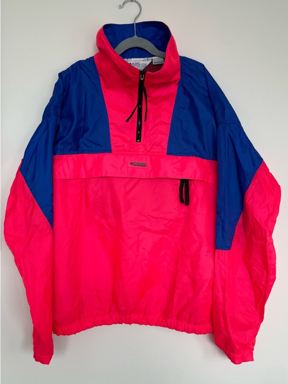 Vintage Columbia Sportswear Skagit Neon Pullover Windbreaker 1/4 Zip